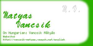 matyas vancsik business card