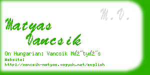 matyas vancsik business card